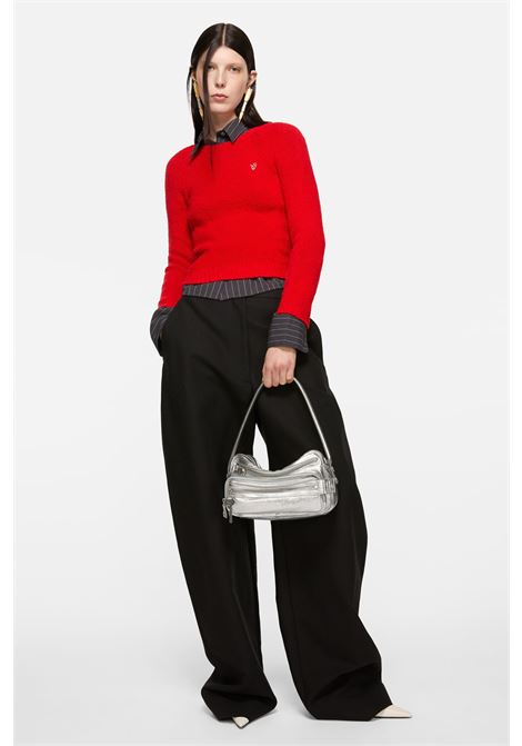 maglione girocollo cropped donna rosso ACNE STUDIOS | A60597AZT